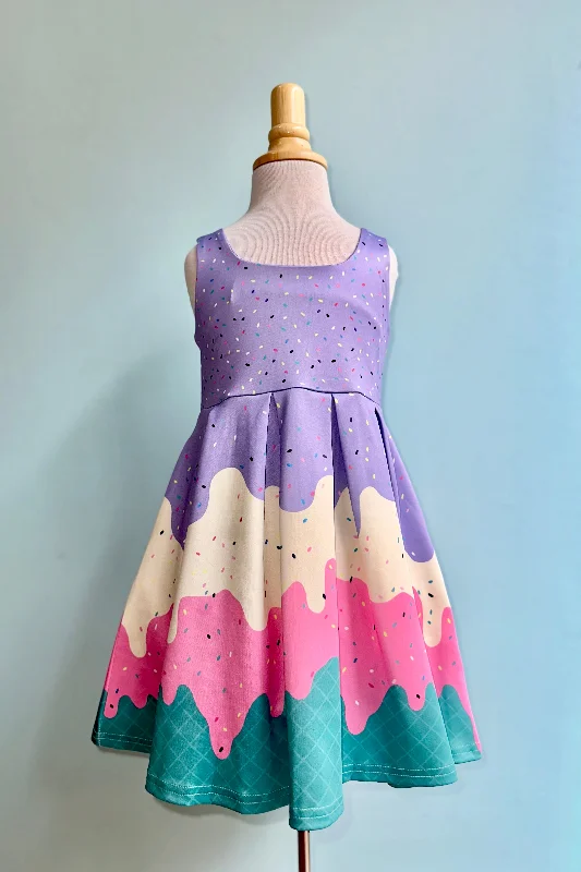 Exclusive Savings Kids Ice Cream Amanda Dress in Lavender by Dolly & Dotty