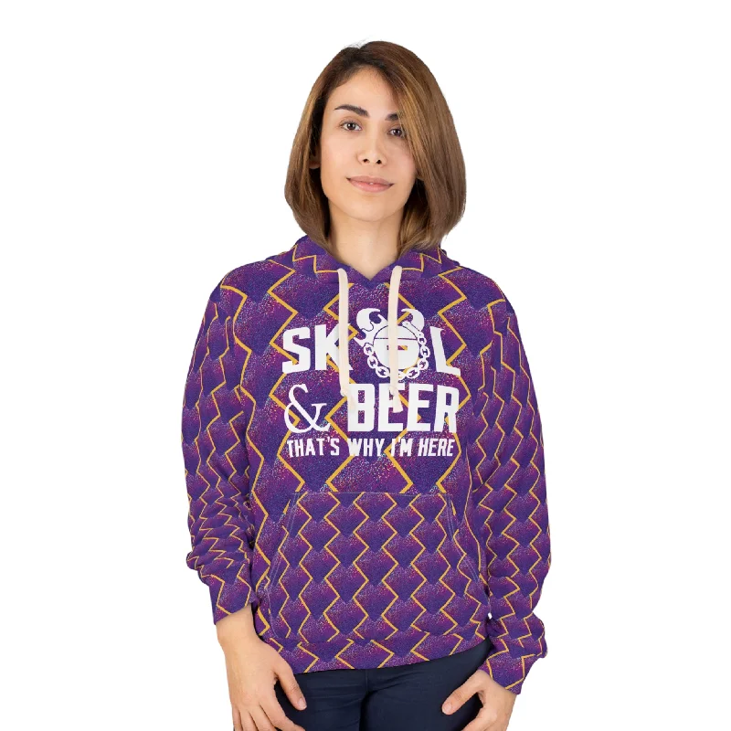 Friends and Family Sale Unisex Pullover Hoodie - Purple Sparkle - & BEER