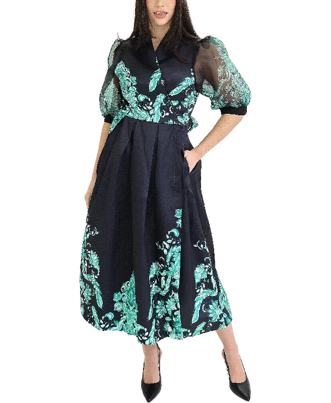 Inventory Reduction Printed Wrap Dress