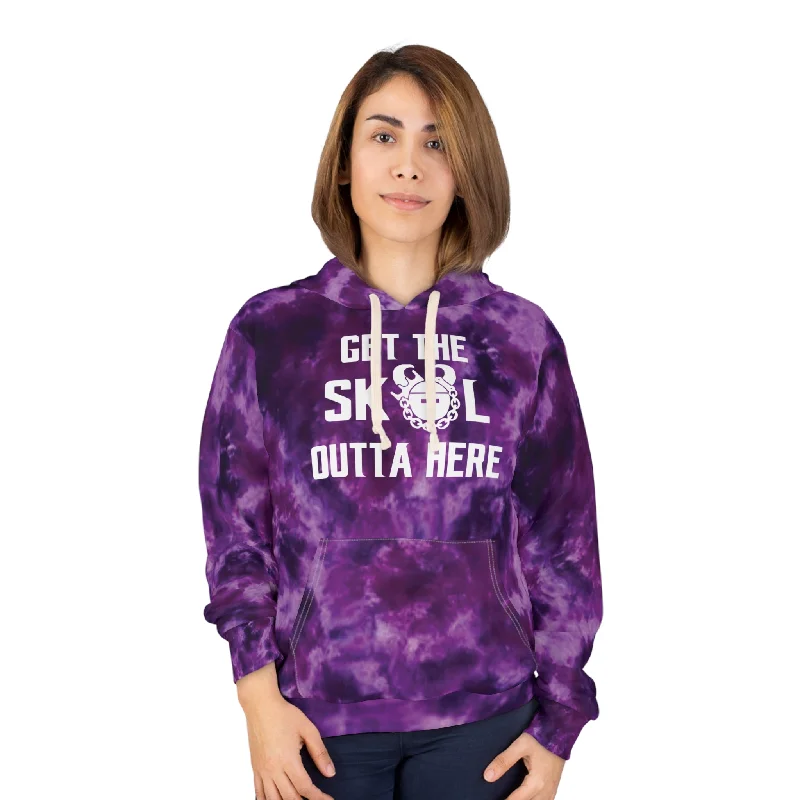Limited Time Unisex Pullover Hoodie - Purple Tie-Dye - Get OUTTA Here