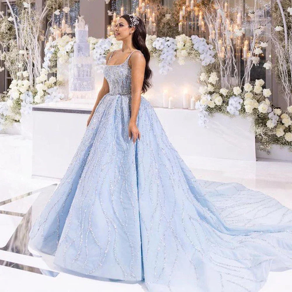 TIME-Limited Offer Serene Hill Blue Luxury High end Wedding Dresses 2024 Beaded Sleeveless Lace Up Bridal Dress HM67331 Custom Made TIME-Limited Offer Serene Hill Blue Luxury High end Wedding Dresses 2024 Beaded Sleeveless Lace Up Bridal Dress HM67331 Custom Made