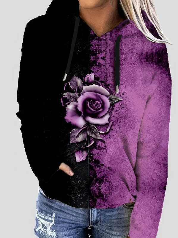 Factory Direct Sale Casual Rose Hoodie