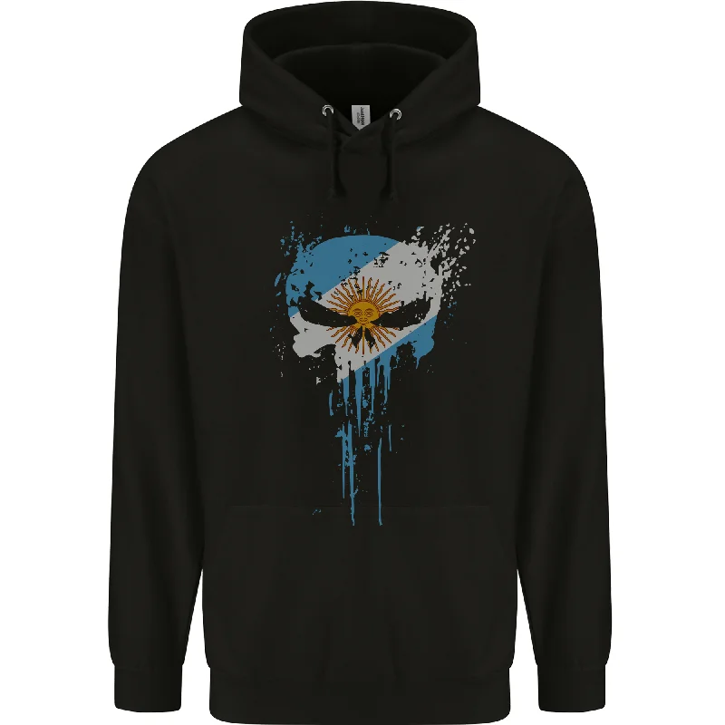 New Deals Argentina Skull Gym Training Bodybuilding Mens 80% Cotton Hoodie