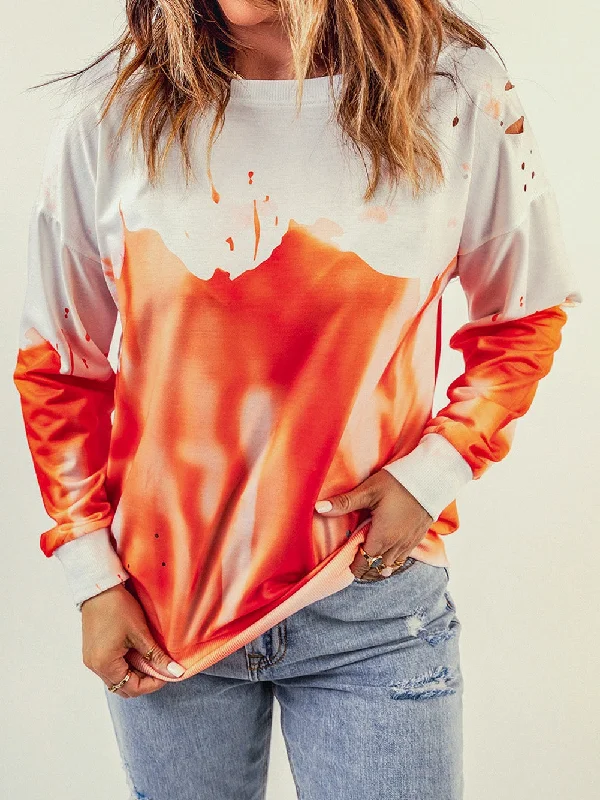 Limited Availability Orange Tie-Dye Long Sleeve Hoodie