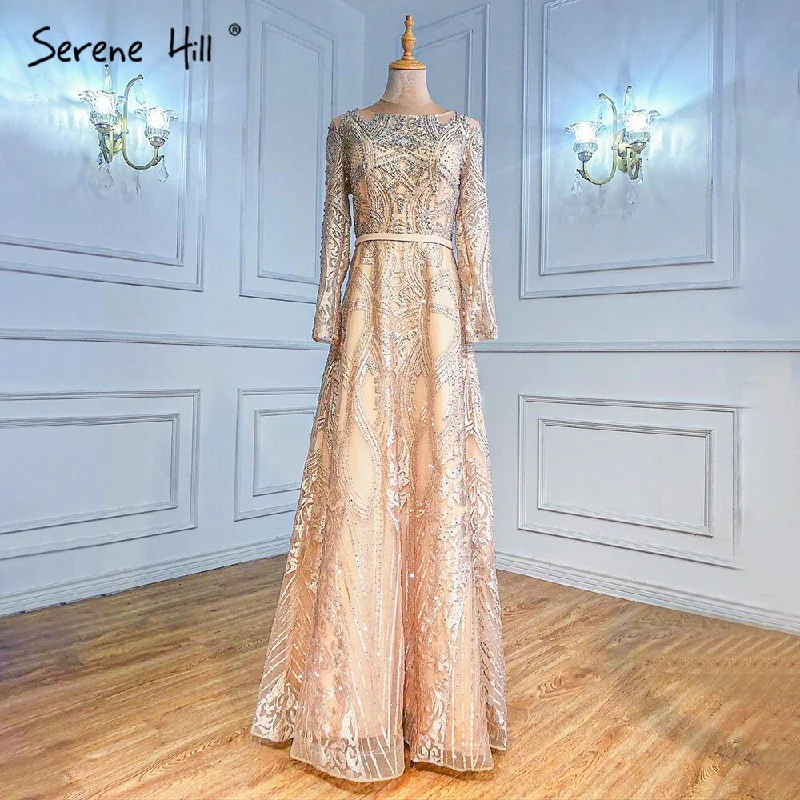 The Best Prices Serene Hill Muslim Gold A-Line Evening Dresses Gowns 2024 Beaded Luxury For Woman Wedding Party LA70778 The Best Prices Serene Hill Muslim Gold A-Line Evening Dresses Gowns 2024 Beaded Luxury For Woman Wedding Party LA70778