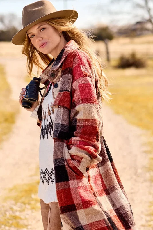 Early Access Tribal Boucle Sherpa Maxi Jacket