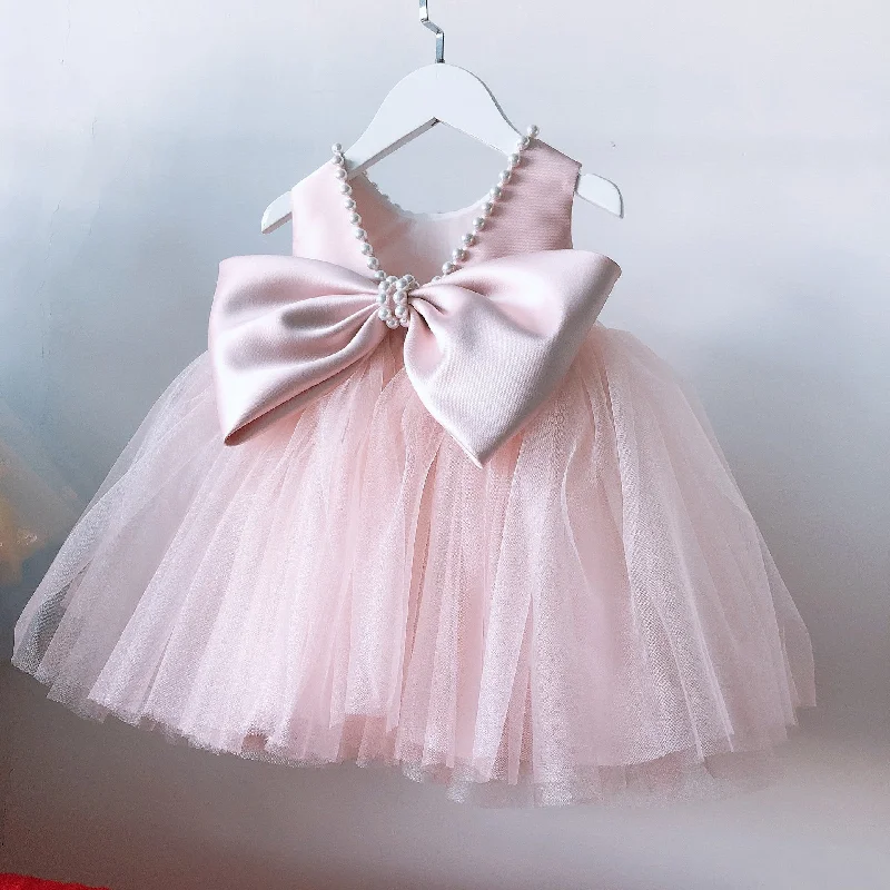 Price Smash Baby Girl Formal Dresses Toddler Birthday Party Dress Pink Bow Puffy Girl Pageant Princess Dress