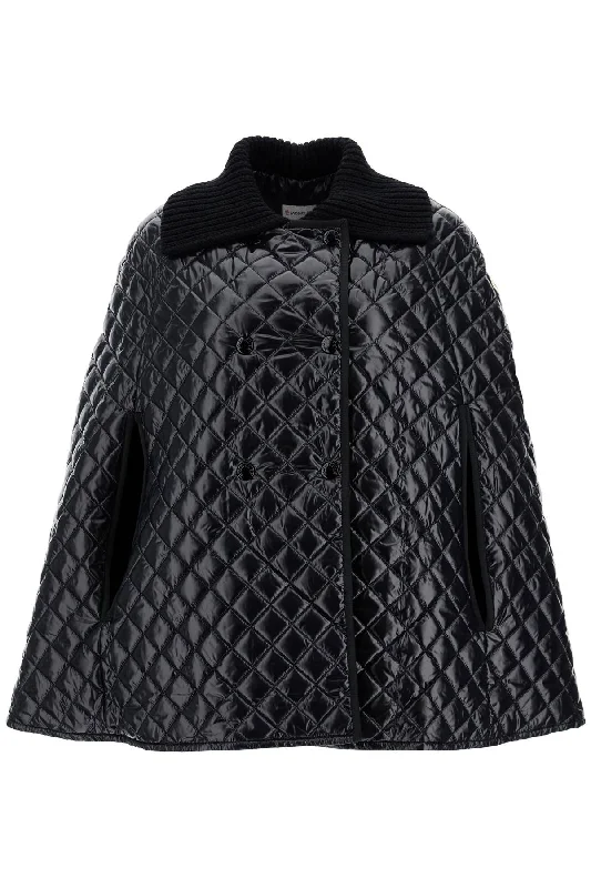 Deal Alert Quilted Cape With Collar  - Black