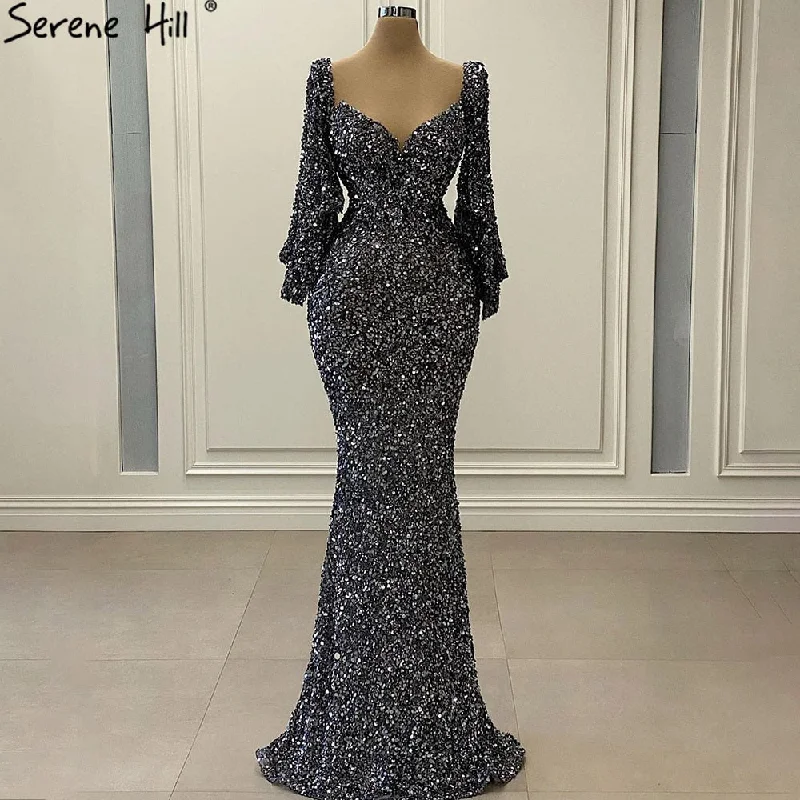 Season Finale Sale Serene Hill Grey Sliver Luxury Evening Dresses Gowns 2024 Elegant Sexy Flared Sleeves For Woman Party LA71178 Season Finale Sale Serene Hill Grey Sliver Luxury Evening Dresses Gowns 2024 Elegant Sexy Flared Sleeves For Woman Party LA71178
