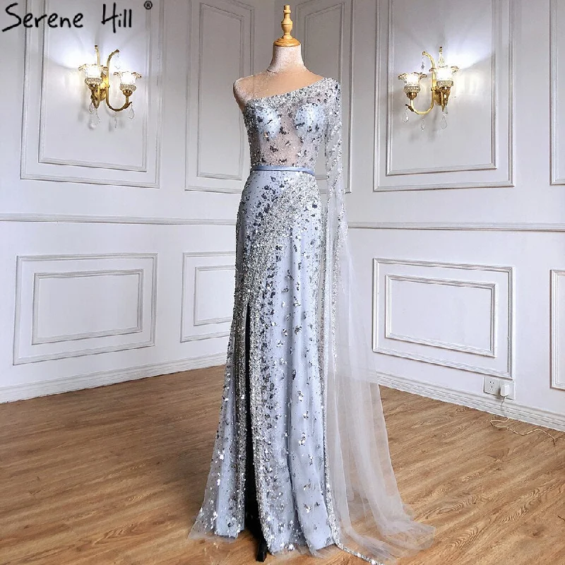 Crazy Deals Serene Hill Grey Mermaid Elegant Evening Dresses Gowns 2024 Luxury Beaded Cape Sleeve For Women Party LA71415 Crazy Deals Serene Hill Grey Mermaid Elegant Evening Dresses Gowns 2024 Luxury Beaded Cape Sleeve For Women Party LA71415
