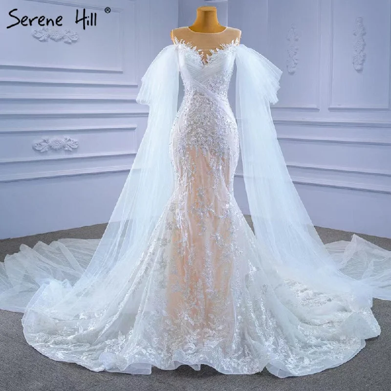 Price Reduction Serene Hill White Nude Mermaid Wedding Dresses 2024 Beaded Lace Elegant Cape Sleeves Bride Gowns HM67294 Custom Made Price Reduction Serene Hill White Nude Mermaid Wedding Dresses 2024 Beaded Lace Elegant Cape Sleeves Bride Gowns HM67294 Custom Made