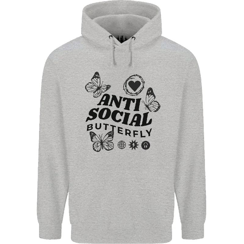 Bargain Prices Antisocial Butterfly Mens 80% Cotton Hoodie