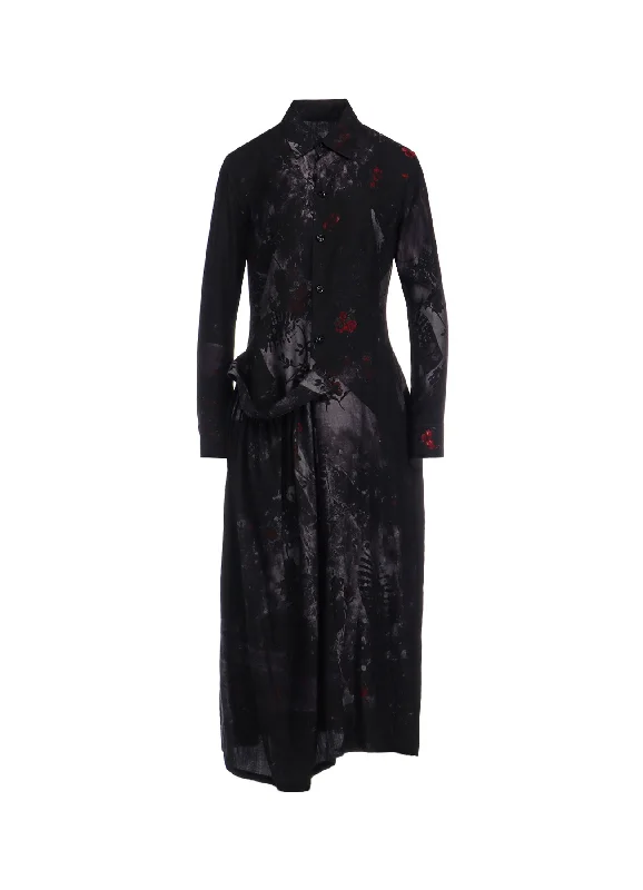 Best Deals CU/ TWILL STEPPED ON FLOWER PT RIGHT GATHERED DRESS