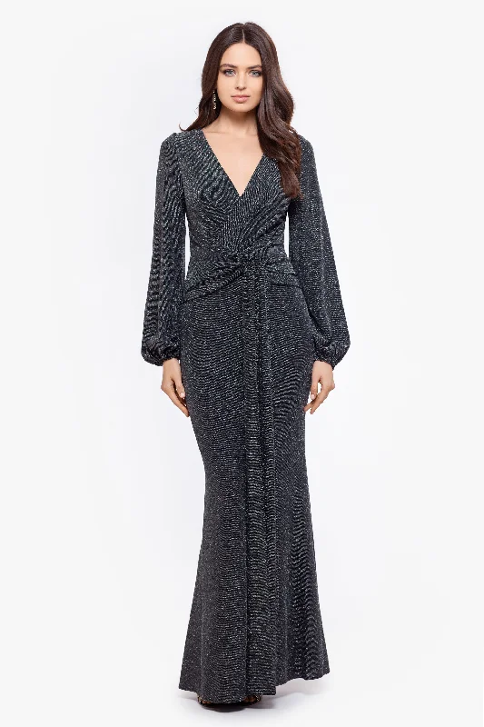 Special Buy "Clara" Long Sleeve Glitter Knit Knot Dress