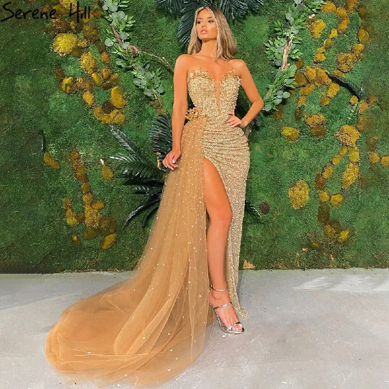 TIME-Limited Offer Gold Mermaid Luxury Evening Dresses Gowns 2024 Elegant Beaded High Split For Women Party LA71282 Serene Hill TIME-Limited Offer Gold Mermaid Luxury Evening Dresses Gowns 2024 Elegant Beaded High Split For Women Party LA71282 Serene Hill
