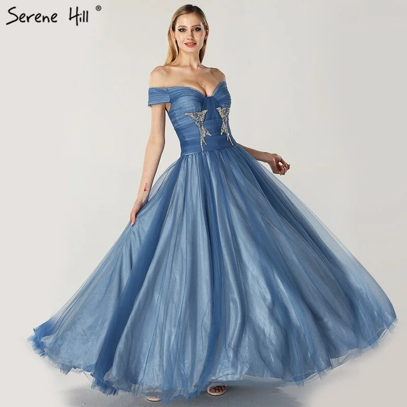 Price Reduction On Sale no return no refundSale Blue Off Shoulder Sexy Ball Gowns Evening Dresses 2024 Tulle Beading Crystal Sleeveless Evening Gowns Serene Hill LA6678 Price Reduction On Sale no return no refundSale Blue Off Shoulder Sexy Ball Gowns Evening Dresses 2024 Tulle Beading Crystal Sleeveless Evening Gowns Serene Hill LA6678