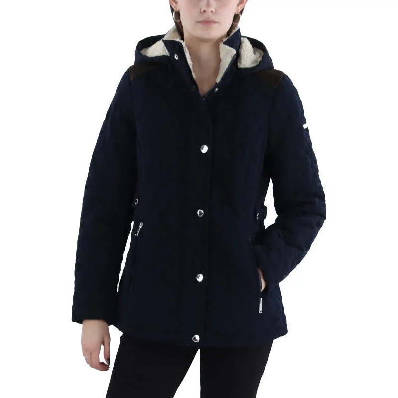 Flash Deals Laundry by Shelli Segal Womens Quilted Hooded Quilted Coat