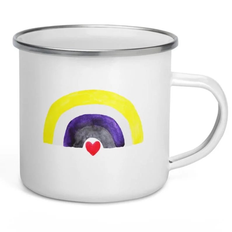 Price Buster Non-Binary Rainbow Flag -- Enamel Mug