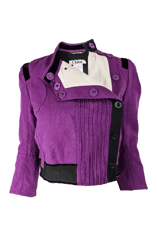 Exclusive Deal Purple Linen & Velvet  Womens Jacket, A/W 2005