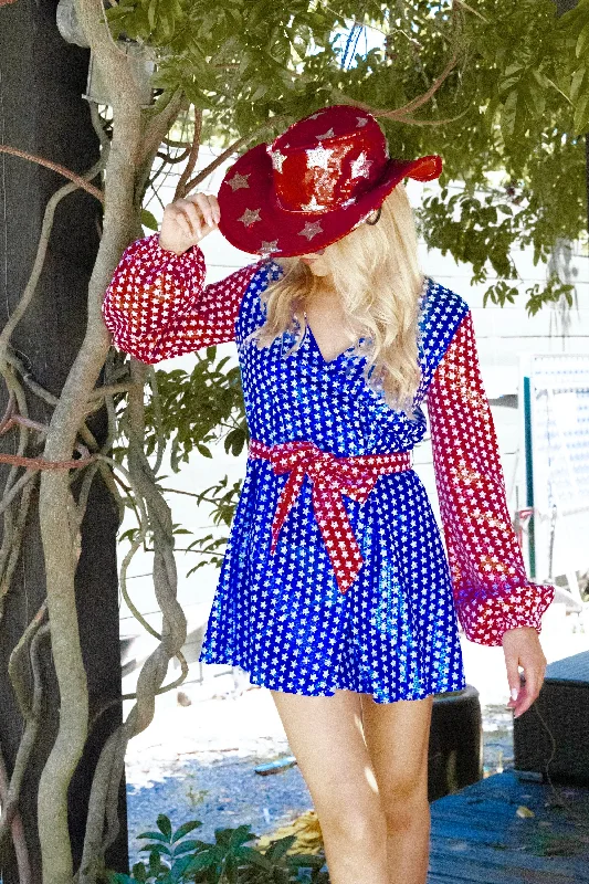 Low Prices Red, White & Blue Star Dress