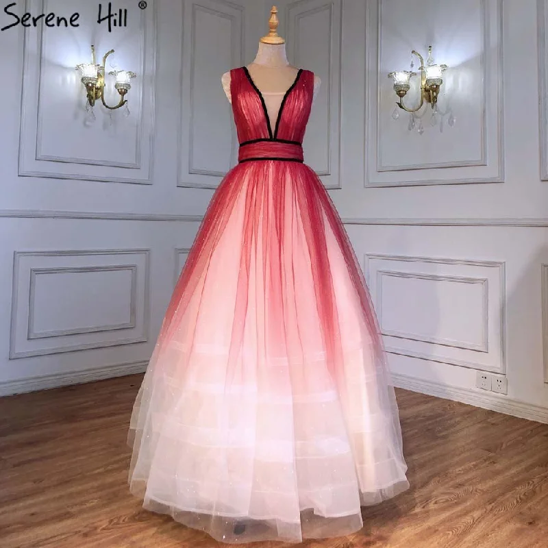Markdowns Serene Hill Red Simple Sexy Evening Dresses Ball Gowns 2024 Sleeveless Lace Up For Women Party LA71407