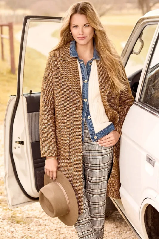 Time-Limited Offer Tribal Tweed Duster Coat