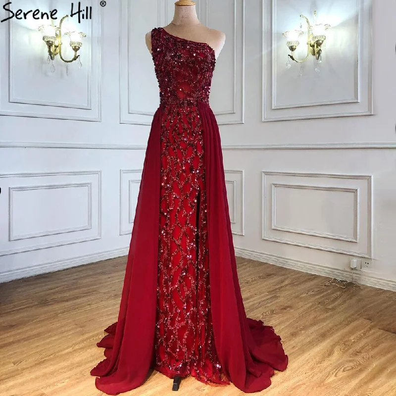 Don't Wait Serene Hill Wine Red Luxury Mermaid Evening Dresse Gowns 2024 Elegant Beaded Detachable Skirt For Women Party LA70829A Don't Wait Serene Hill Wine Red Luxury Mermaid Evening Dresse Gowns 2024 Elegant Beaded Detachable Skirt For Women Party LA70829A