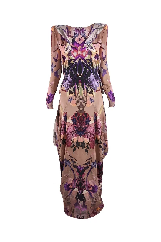 Take Advantage Preowned Kaleidoscope Print Maxi Silk Dress, Pre Fall 2010