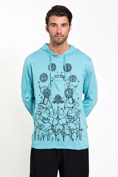 Price Rollback Sure Design Unisex Octopus Chakras Hoodie Turquoise