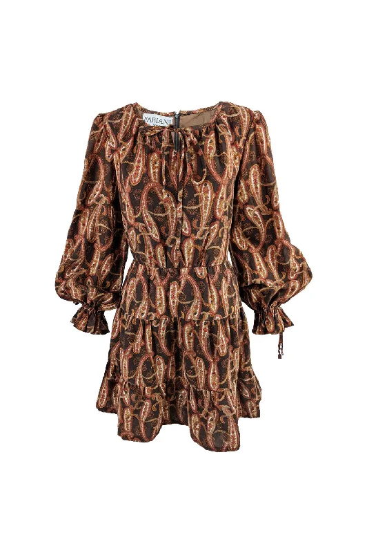 Price Drop Alert Fabiani Vintage Poet Sleeve Paisley Dress, 1970s