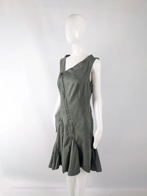 Instant Discount Plein Sud Vintage Green Asymmetrical Cotton Dress