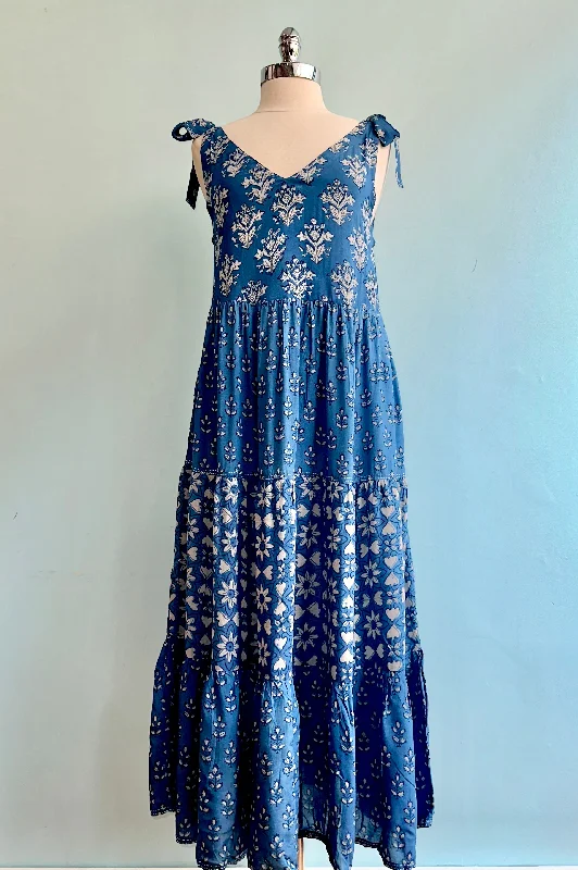 Best Deals Indigo Trio Lorelei Tiered Midi Dress by Mata Traders