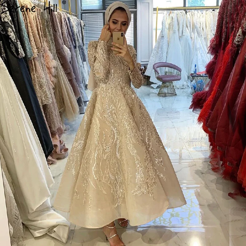 Limited Time Discount Serene Hill Muslim Gold A-Line Evening Dresses Gowns 2024 Lace Beading Crystal For Women Party LA70957 Limited Time Discount Serene Hill Muslim Gold A-Line Evening Dresses Gowns 2024 Lace Beading Crystal For Women Party LA70957