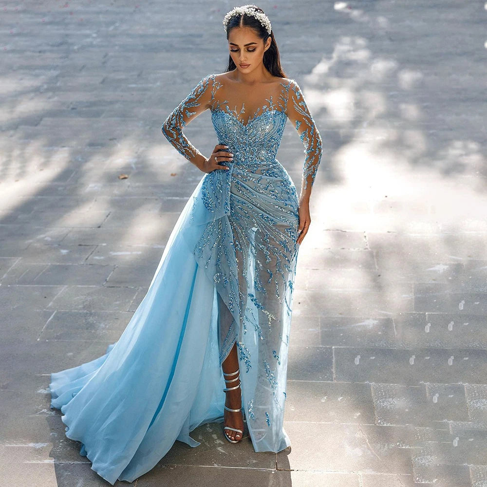 Buy Now On Sale no return no refundSerene Hill Blue Mermaid Sexy High Split Elegant With Skirt Lace Beaded Evening Dresses Gowns For Women Party 2024 LA71781 Buy Now On Sale no return no refundSerene Hill Blue Mermaid Sexy High Split Elegant With Skirt Lace Beaded Evening Dresses Gowns For Women Party 2024 LA71781