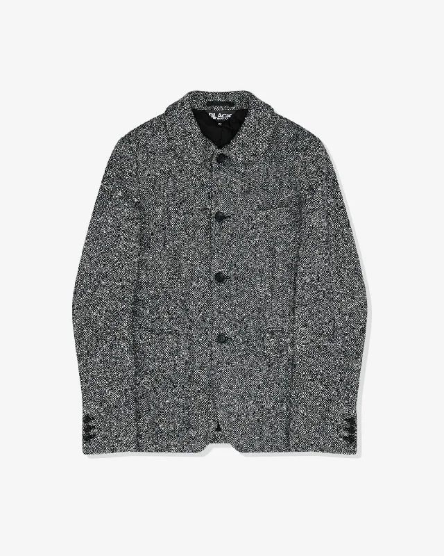New Arrival BLACK Comme des Garçons Unisex Tweed Nep Jacket (Black/White)