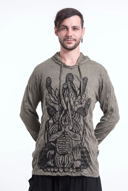 Lowest Price Sure Design Unisex See No Evil Buddha Hoodie Green