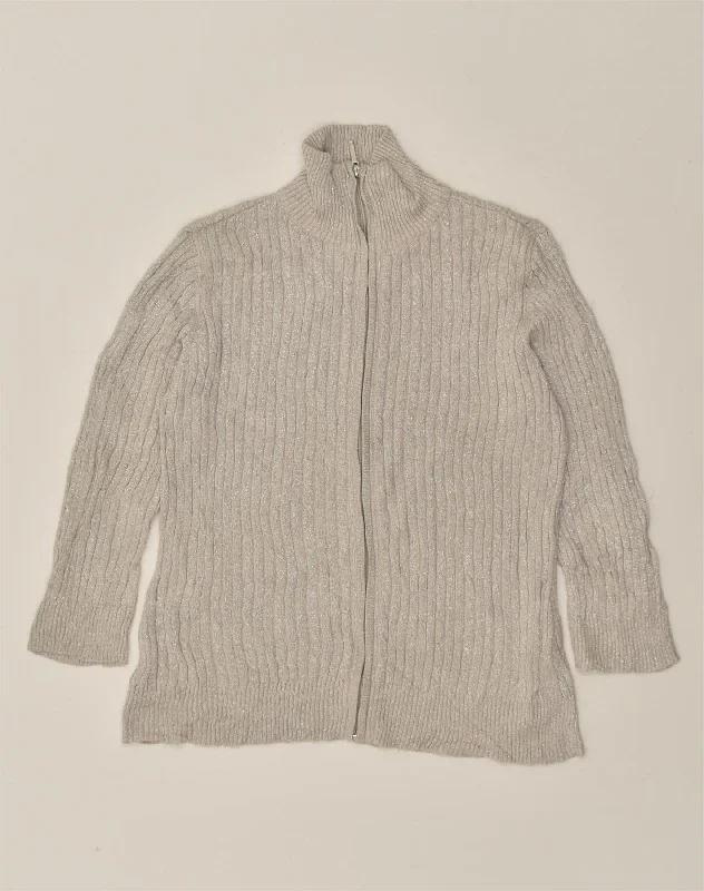 Super Bargain CHAPS Womens Cardigan Sweater UK 12 Medium Grey Cotton