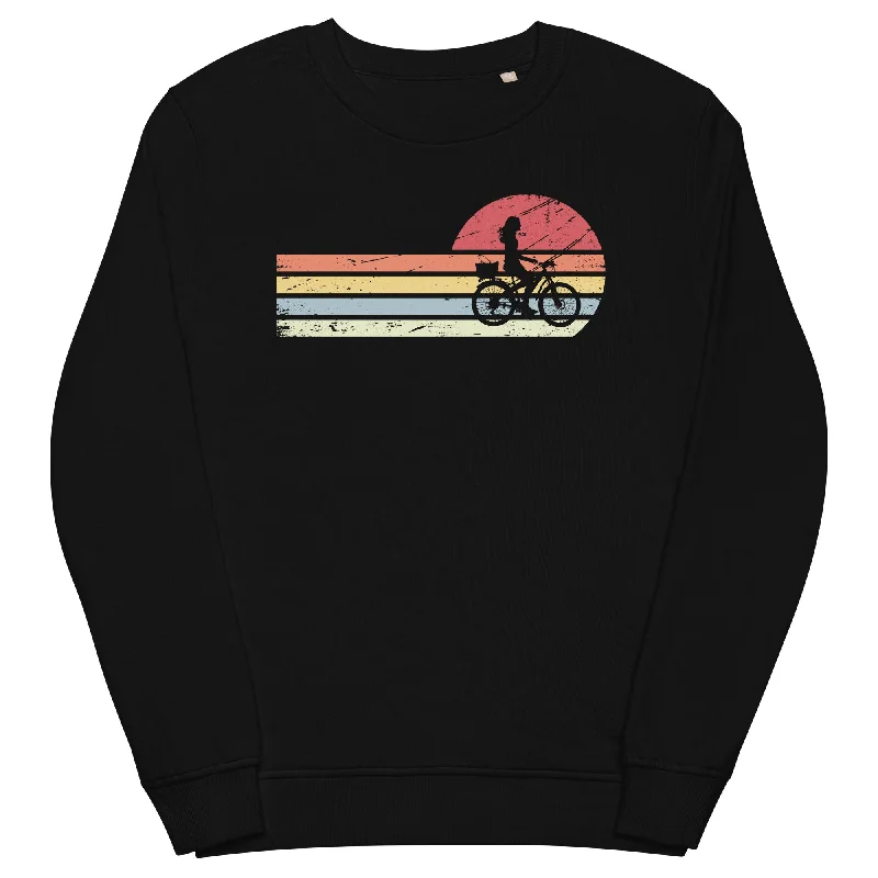 Deal Mania Sonne und Retro Linies - Frau Radfahren - Unisex Premium Organic Sweatshirt