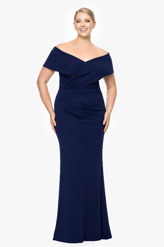Special Offer Plus "Tanya" Long Off the Shoulder Gown