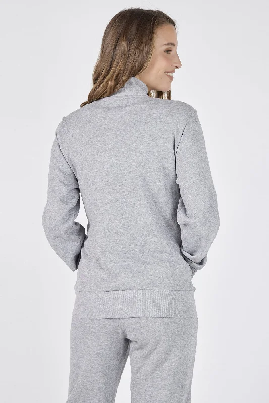 Stock Clearance Women's Sweatshirt With A Zipper Grey