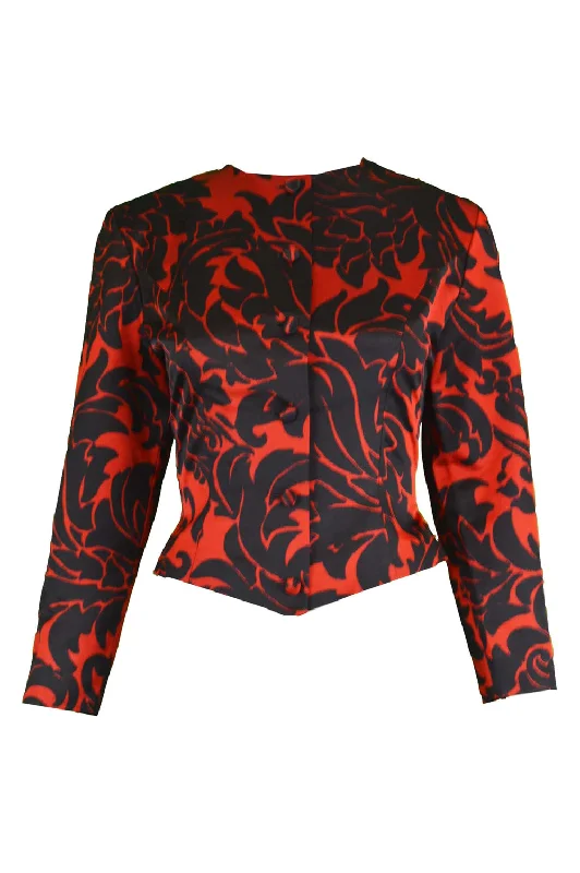 Unbeatable Prices Vicky Tiel Vintage Womens Red & Black Evening Jacket, 1980s