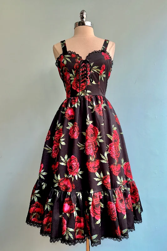 The Best Prices Heidi Dress in Red Floral by Wax Poetic