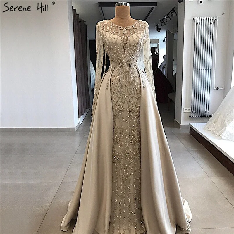 Special Buy Grey Long Sleeve Sexy Luxury Evening Dress 2024 Mermaid Sequined Beading O-Neck Evening Dress Real Photo LA70174 Special Buy Grey Long Sleeve Sexy Luxury Evening Dress 2024 Mermaid Sequined Beading O-Neck Evening Dress Real Photo LA70174