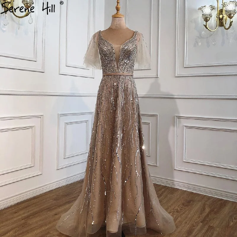 Bonus Savings Serene Hill Gold Luxury A-Line Evening Dresses Gowns 2024 Beaded Short Flare Sleeves For Women Party LA70824 Bonus Savings Serene Hill Gold Luxury A-Line Evening Dresses Gowns 2024 Beaded Short Flare Sleeves For Women Party LA70824