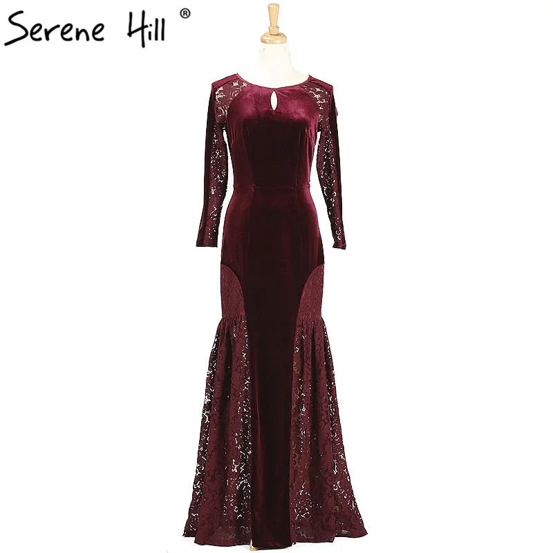 Act Fast Wine Red Velour Mermaid Evening Dress Long Sleeves Women Formal Dresses Evening Gowns Act Fast Wine Red Velour Mermaid Evening Dress Long Sleeves Women Formal Dresses Evening Gowns