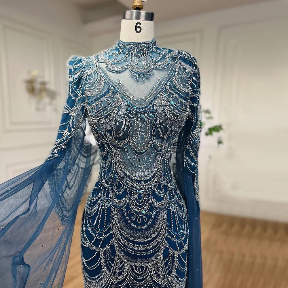 Price Drop Alert Serene Hill 2024 Blue Mermaid Lace Beaded Formal Occasion Evening Dresses Cape Sleeve for Woman Wedding Prom Party Gowns LA72033 Price Drop Alert Serene Hill 2024 Blue Mermaid Lace Beaded Formal Occasion Evening Dresses Cape Sleeve for Woman Wedding Prom Party Gowns LA72033