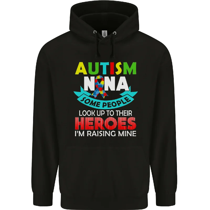 Can't Be Beat Autism Nana Grandparents Autistic ASD Mens 80% Cotton Hoodie