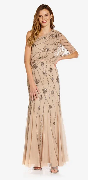 Fantastic Offers One Shoulder Beaded Gown