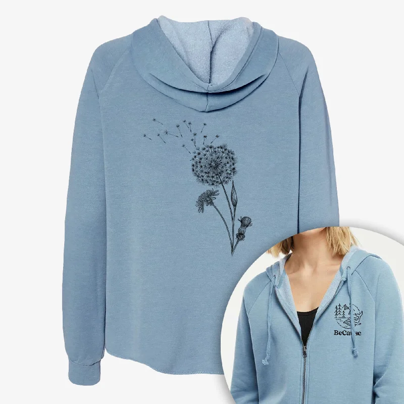 Factory Direct Sale Common Dandelion - Taraxacum officinale - Women's Cali Wave Zip-Up Sweatshirt Factory Direct Sale Common Dandelion - Taraxacum officinale - Women's Cali Wave Zip-Up Sweatshirt