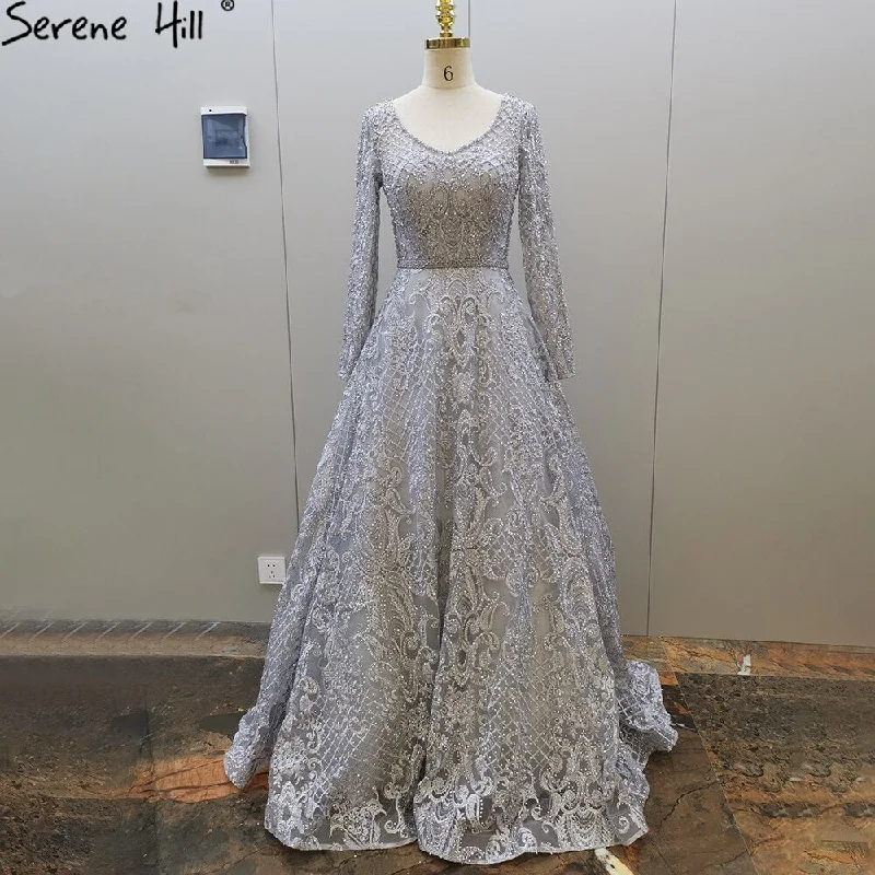 Bonus Savings Serene Hill Grey Muslim Lace Beaded Evening Dresses Gowns 2024 Long A-Line Luxury For Women Party LA71472 Bonus Savings Serene Hill Grey Muslim Lace Beaded Evening Dresses Gowns 2024 Long A-Line Luxury For Women Party LA71472